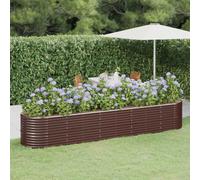 vidaXL Letto Giardino Acciaio Zincato 368x80x68cm Marrone