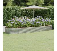 vidaXL Letto Giardino Acciaio Zincato 373x140x36 cm Argento