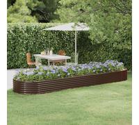 vidaXL Letto Giardino Acciaio Zincato 396x100x36 cm Marrone