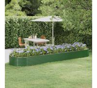 vidaXL Letto Giardino Acciaio Verniciato a Polvere 396x100x36 cm Verde