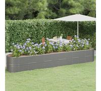 vidaXL Letto Giardino Acciaio Zincato 440x80x68 cm Grigio