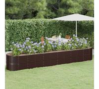 vidaXL Letto Giardino Acciaio Zincato 440x80x68cm Marrone