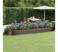 vidaXL Letto Giardino Acciaio Zincato 450x140x36 cm Marrone