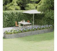 vidaXL Letto Giardino Acciaio Zincato 507x100x36cm Argento
