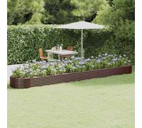vidaXL Letto Giardino Acciaio Zincato 544x100x36 cm Marrone