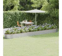 vidaXL Letto Giardino Acciaio Zincato 544x100x36cm Argento
