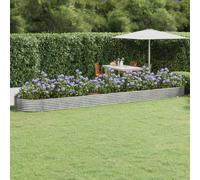 vidaXL Letto Giardino Acciaio Zincato 600x140x36 cm Argento