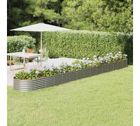 vidaXL Letto Giardino Acciaio Zincato 620x80x36cm Argento