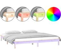 vidaXL Giroletto con LED 180x200 cm Super King in Legno Massello
