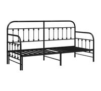 vidaXL Telaio per lettino con letto estraibile, nero, 75 x 190 cm, in acciaio