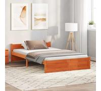 vidaXL Letto in Pino Massiccio con Struttura Moderna - Mobili per Camera da Letto - Design Solido, Eco Friendly, Minimalista e Semplice - Set Funzionale e Contemporaneo