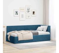 vidaXL Letto in Velluto con Angoli, Stile Moderno per la Camera da Letto. Tocco Morbido, Elegante e Contemporaneo. Testiera a Parete Fissa, Design Minimalista e di Lusso.