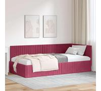 vidaXL Letto in Velluto con Angolo, Struttura Moderna per la Camera da Letto. Tocco Morbido, Elegante, con testiera Fissa montata a Parete. Design Minimalista e Lussuoso.