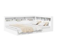 vidaXL Letto Libreria Bianco 140 x 200 cm Legno Multistrato, Soluzioni di stoccaggio per la Camera, Letto Rettangolare Moderno con libreria, Legno ingegnerizzato, salvaspazio e Funzionale