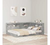 vidaXL Letto Libreria Grigio cemento 160 x 200 cm Legno ingegnerizzato