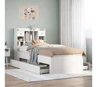 vidaXL Letto Libreria senza Materasso Bianca 90x200 cm Legno di Pino