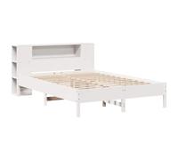 vidaXL Letto Libreria Senza Materasso Bianco 120x190 cm Legno di Pino, Letto, mobili per Camera da Letto, Letto con Contenitore, Letto Doppio