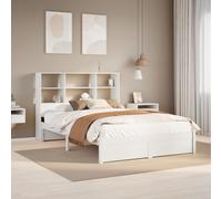 vidaXL Letto Libreria senza Materasso Bianco 120x200 cm Legno di Pino, letto, mobili per camera da letto, letto con contenitore, letto doppio