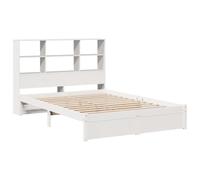 vidaXL Letto Libreria senza Materasso Bianco 120x200 cm Legno di Pino, letto, mobili per camera da letto, letto con contenitore, letto doppio