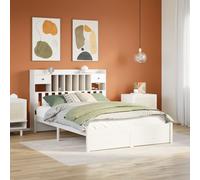 vidaXL Letto Libreria senza Materasso Bianco 140x190 cm Legno di Pino
