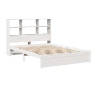 vidaXL Letto Libreria senza Materasso Bianco 140x190 cm Legno di Pino, letto, mobili per camera da letto, letto con contenitore, letto doppio