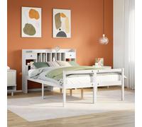 vidaXL Letto Libreria senza Materasso Bianco 140x200 cm Legno di Pino