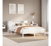 vidaXL Letto Libreria senza Materasso Bianco 140x200 cm Legno di Pino
