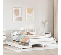Letto Libreria senza Materasso Bianco 150x200 cm Legno di Pino