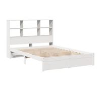 vidaXL Letto Libreria senza Materasso Bianco 160x200 cm Legno di Pino, letto, mobili per camera da letto, letto con contenitore, letto doppio