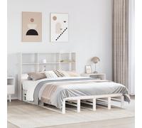 vidaXL Letto Libreria senza Materasso Bianco 160x200 cm Legno Massello