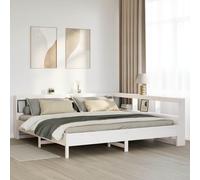 vidaXL Letto Libreria senza Materasso Bianco 200x200 cm Legno di Pino