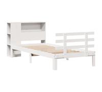 vidaXL Letto Libreria senza Materasso Bianco 90x190 cm Massello Pino