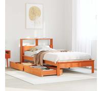 vidaXL Letto Libreria senza Materasso Marrone Cera 100x200 cm in Pino