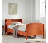 vidaXL Letto Libreria senza Materasso Marrone Cera 100x200 cm in Pino