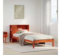vidaXL Letto Libreria senza Materasso Marrone Cera 100x200 cm in Pino, letto, mobili per camera da letto, letto con contenitore, letto singolo