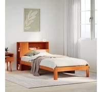 vidaXL Letto Libreria senza Materasso Marrone Cera 100x200 cm in Pino