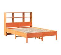 vidaXL Letto Libreria senza Materasso Marrone Cera 120x190 cm in Pino