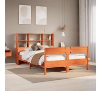 vidaXL Letto Libreria senza Materasso Marrone Cera 120x200 cm in Pino