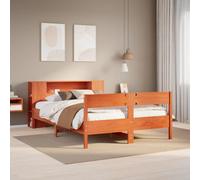 vidaXL Letto Libreria senza Materasso Marrone Cera 140x190 cm in Pino