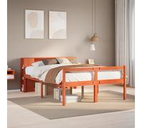 vidaXL Letto Libreria senza Materasso Marrone Cera 140x200 cm Legno
