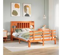 vidaXL Letto Libreria senza Materasso Marrone Cera 150x200 cm in Pino