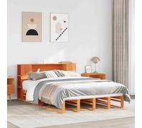 vidaXL Letto Libreria senza Materasso Marrone Cera 150x200 cm Legno