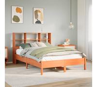 vidaXL Letto Libreria senza Materasso Marrone Cera 160x200 cm in Pino