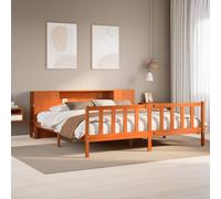 vidaXL Letto Libreria senza Materasso Marrone Cera 180x200 cm in Pino