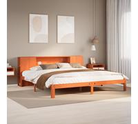 vidaXL Letto Libreria senza Materasso Marrone Cera 180x200 cm in Pino