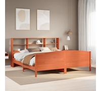vidaXL Letto Libreria senza Materasso Marrone Cera 180x200 cm in Pino
