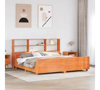 vidaXL Letto Libreria senza Materasso Marrone Cera 180x200 cm Legno