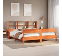 vidaXL Letto Libreria senza Materasso Marrone Cera 200x200 cm in Pino