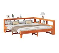 vidaXL Letto Libreria senza Materasso Marrone Cera 200x200 cm in Pino