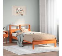 vidaXL Letto Libreria senza Materasso Marrone Cera 90x190 cm in Pino